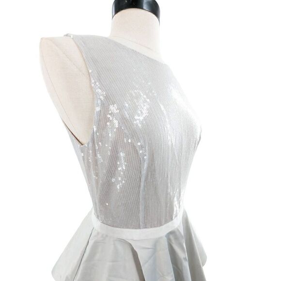 Armani Exchange Women Dove Gray Cocktail Mini Dress Size 4 - Picture 3 of 16